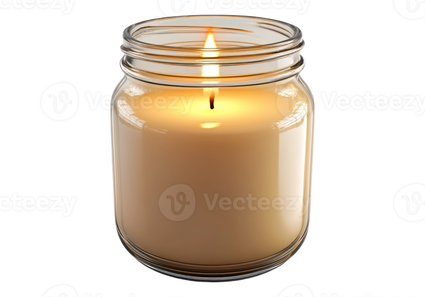 Photo of glass jar with burning .Transparent background. Isolated . png