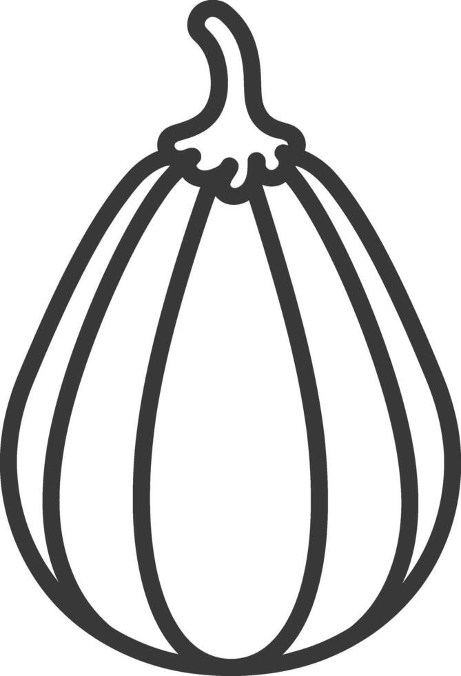 A black and white pumpkin outline on a white background vector