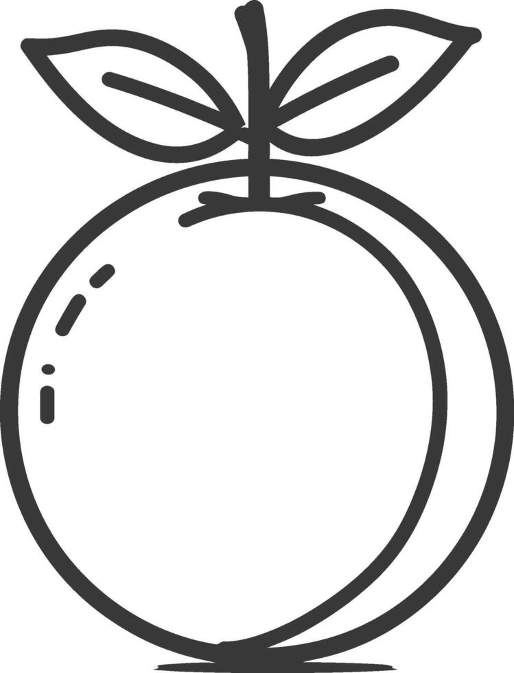 A black and white drawing of an orange vector