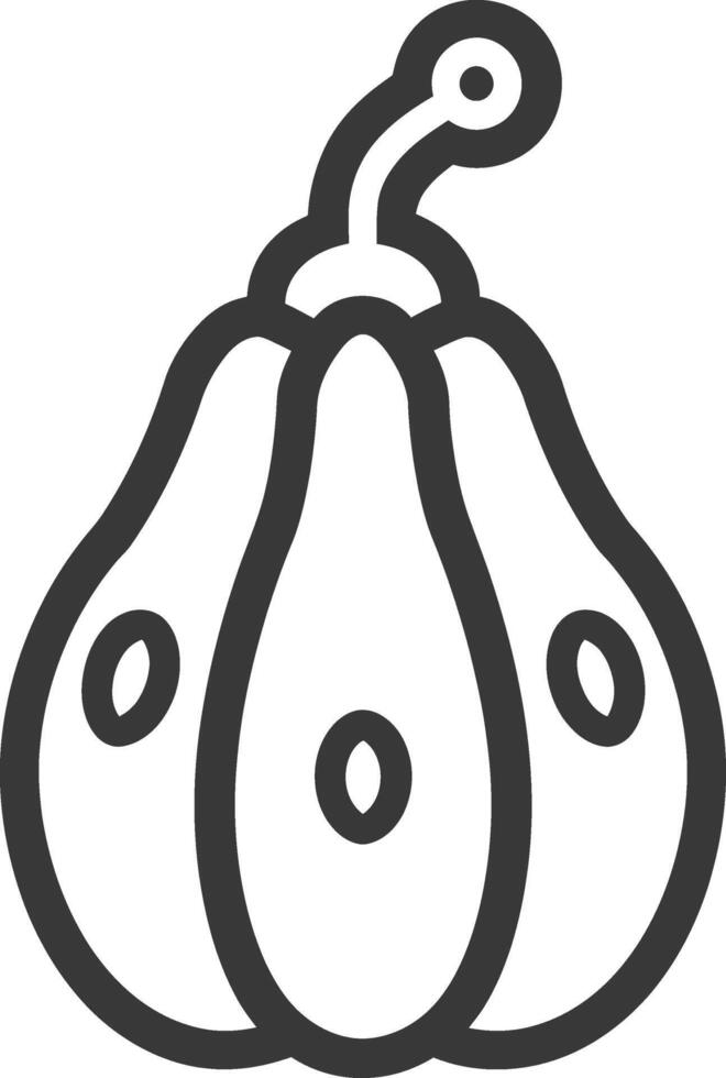 A black and white outline of a pumpkin vector