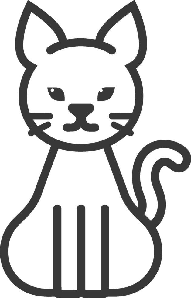 A black and white cat icon on a white background vector