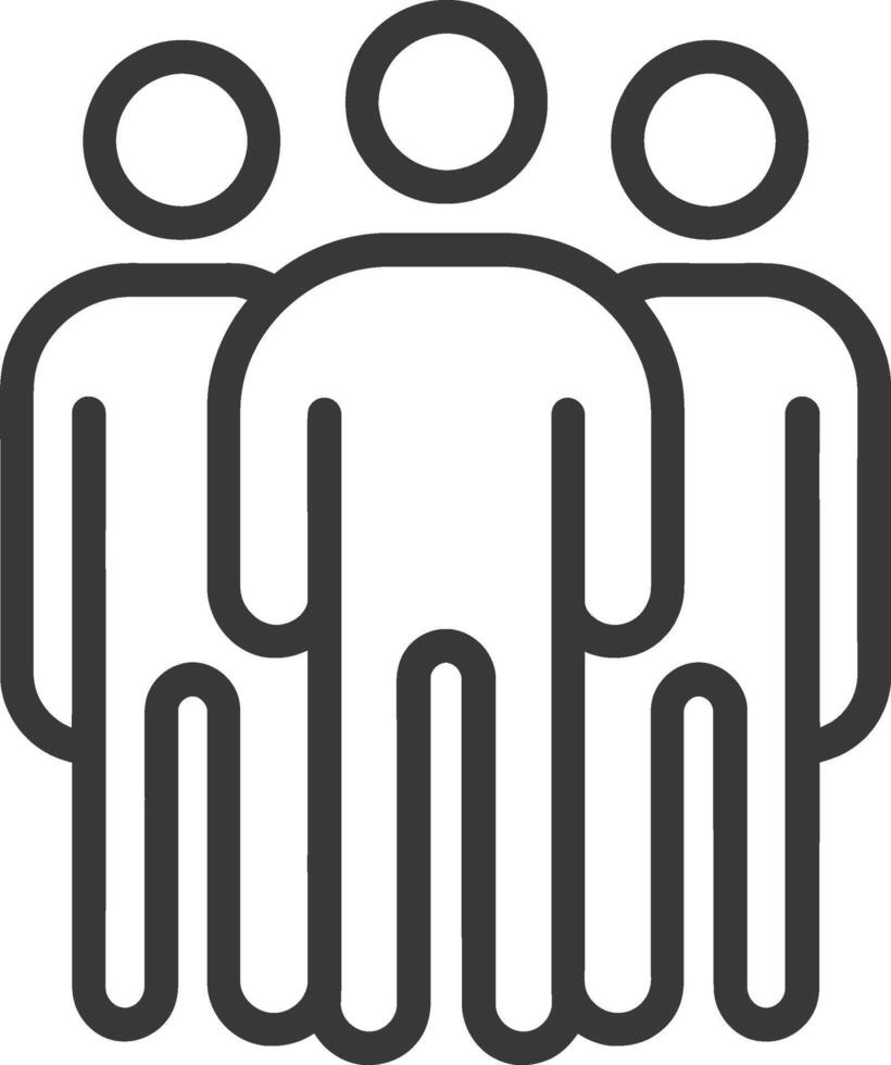 Simple Line Art Illustration of Three People Standing Together vector