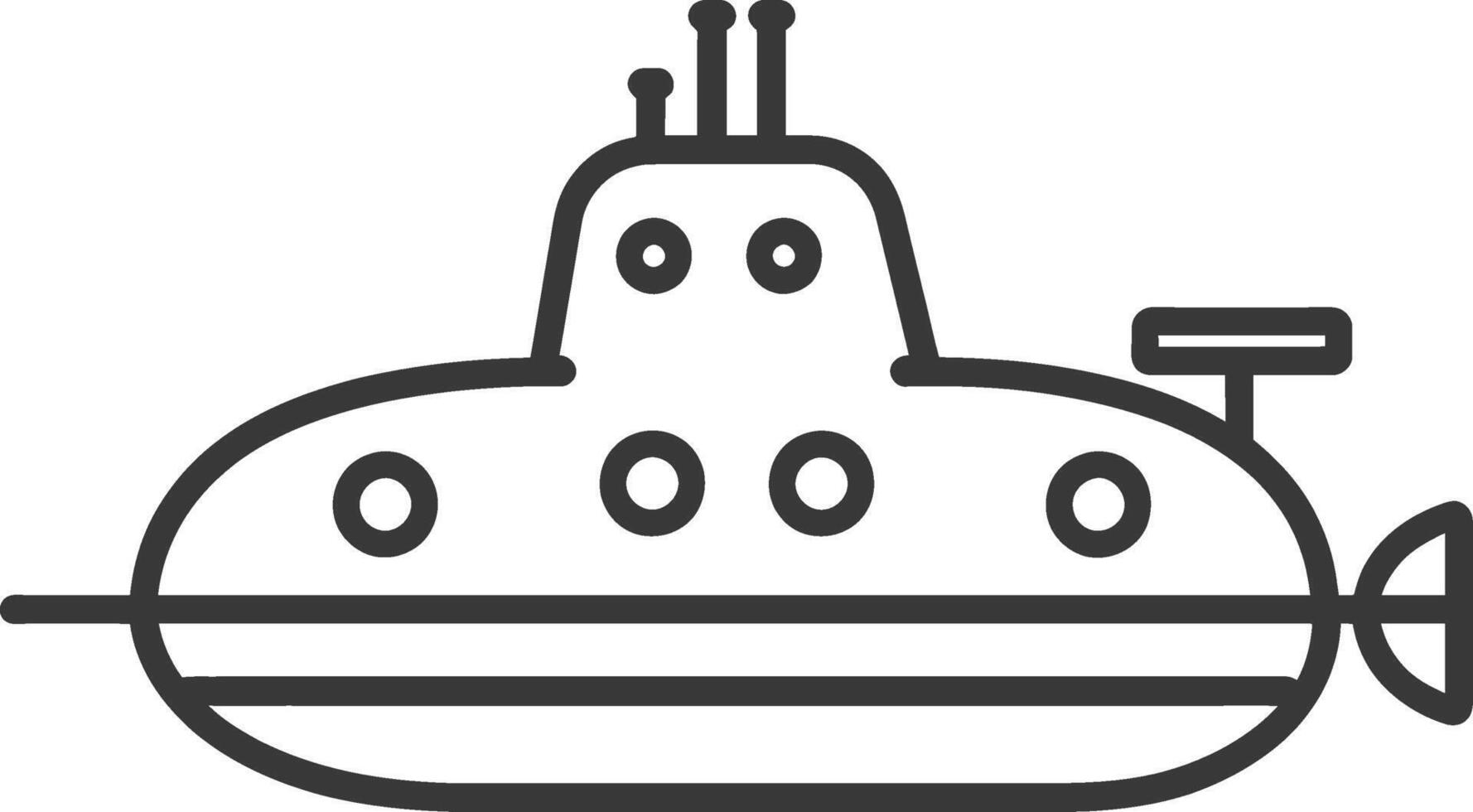 Simple Line Art Illustration of a Submarine vector