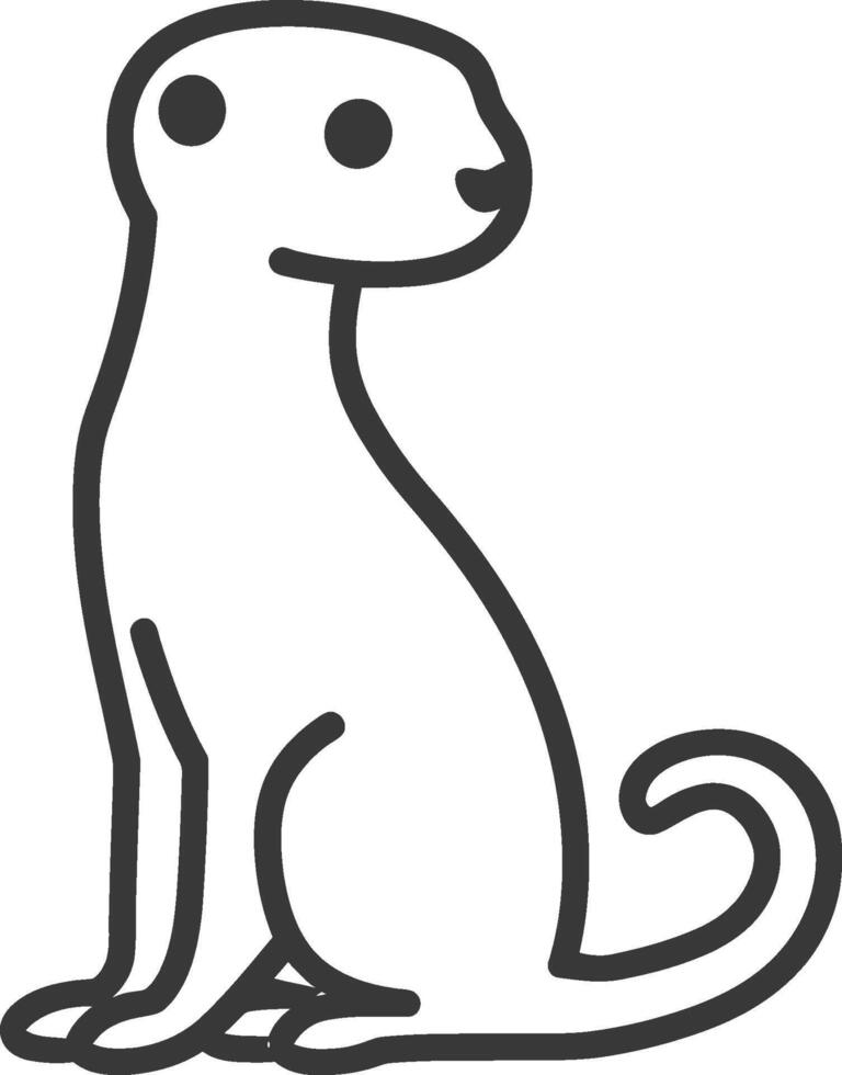 A black and white drawing of a meerkat vector