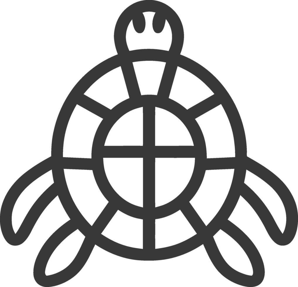 Simple Line Art Illustration of a Turtle vector