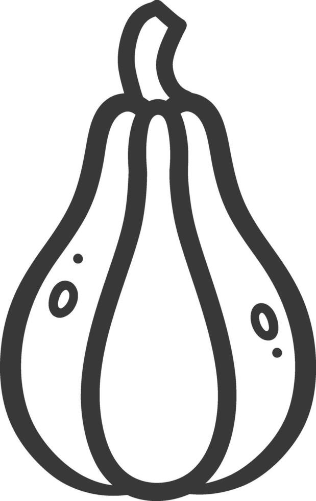 A black and white drawing of a pumpkin vector
