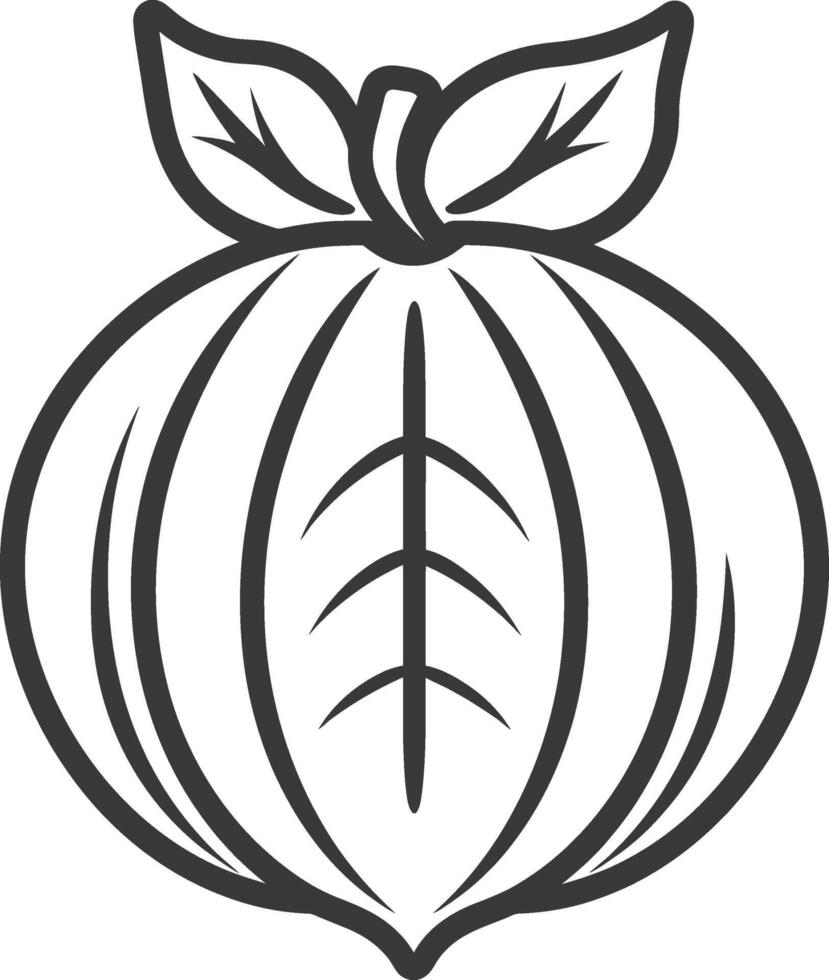 A black and white drawing of a fruit vector