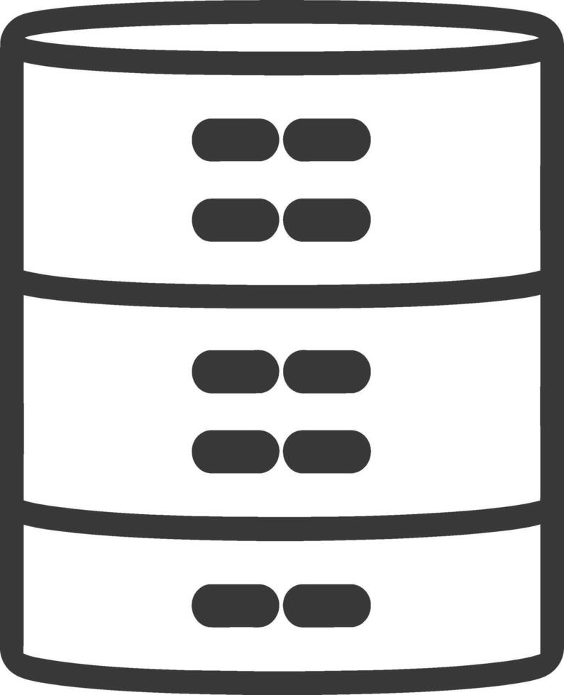 Simple Line Drawing of a Database Icon vector