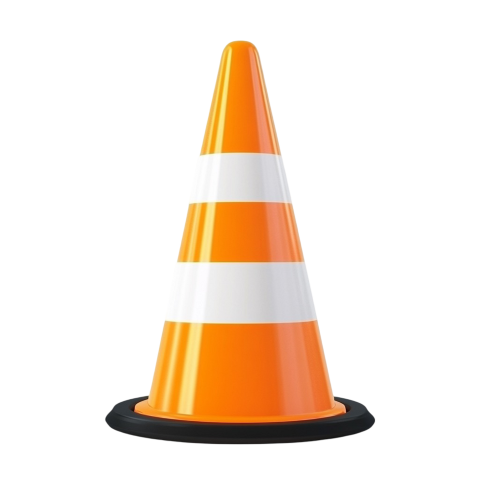 traffic cone on transparent background png