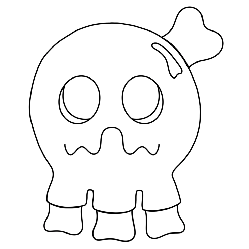 Happy Halloween icon of outline ghost face png
