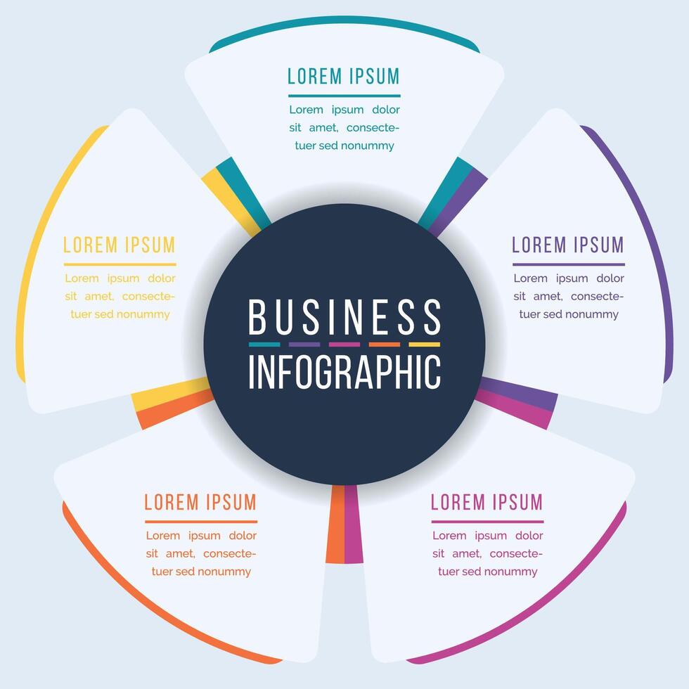 5 Options circle infographics design vector