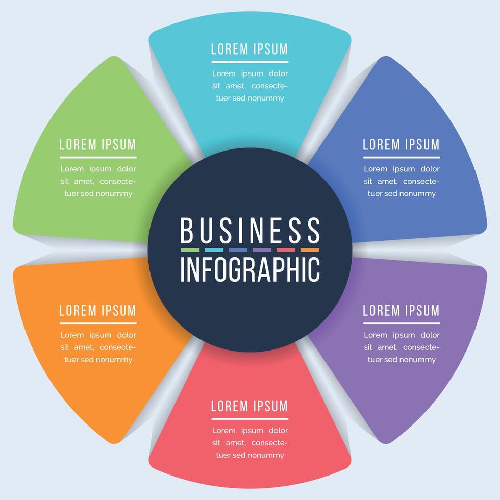 6 Options circle Infographic design vector