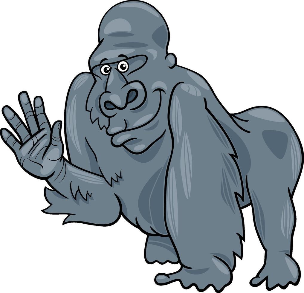 cartoon gorilla ape wild animal character vector