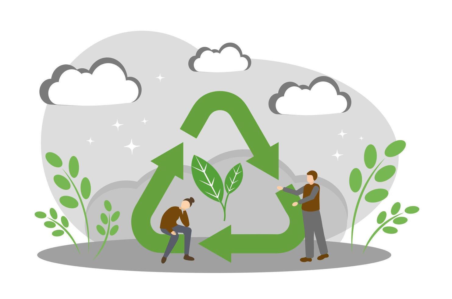 Recycling of raw materials. Environmental Problems and Environmental Preservation vector