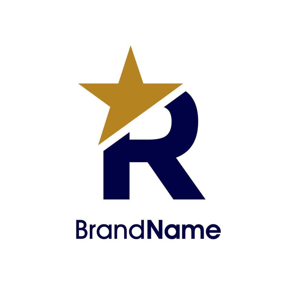 Minimalist Initial R Star Logo vector
