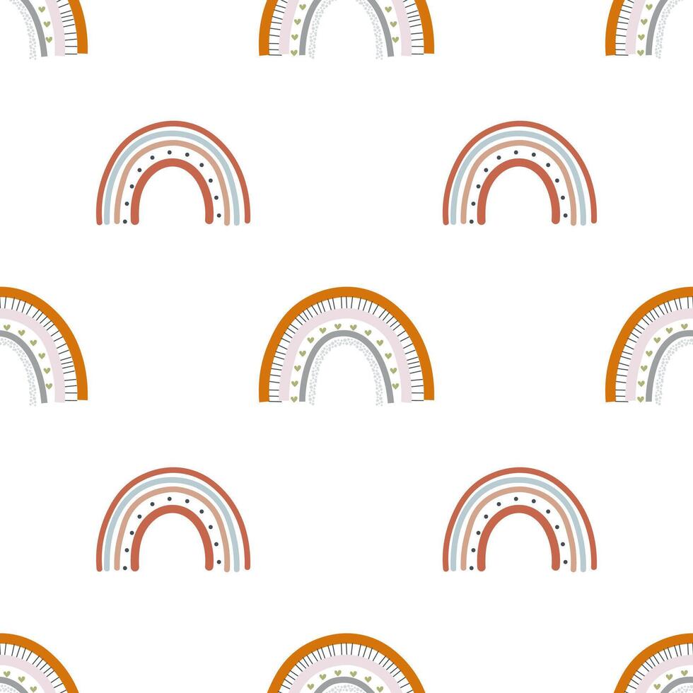 Seamless rainbow background pattern. Children's illustration vector