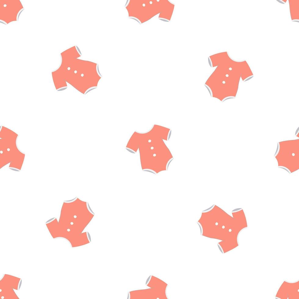 Seamless pattern of delicate and lightweight baby bodysuit vector