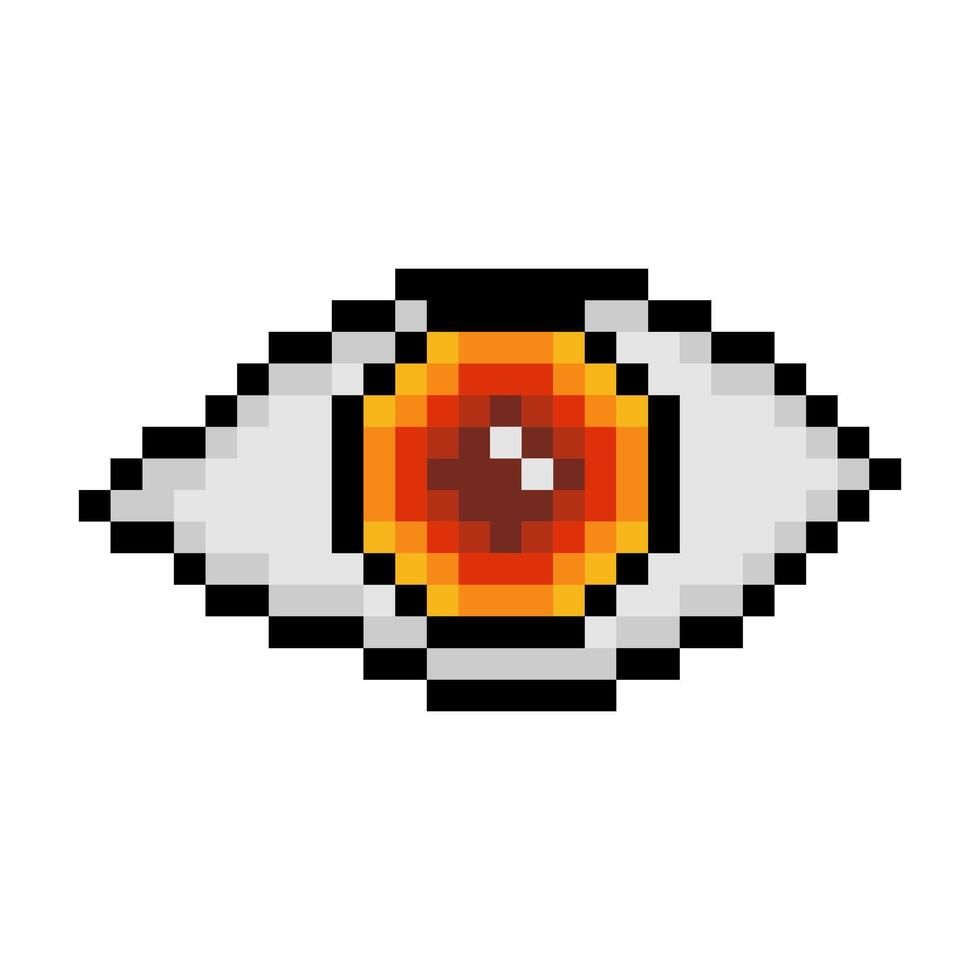 Human eye in pixel art style vector