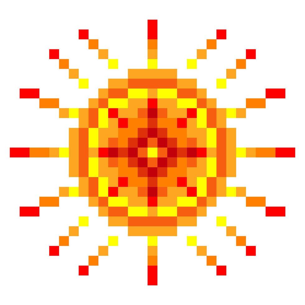 Sunlight in pixel art style vector