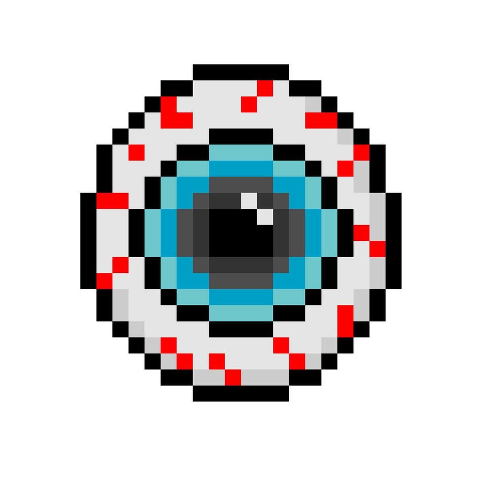 Eyeball in pixel art style vector