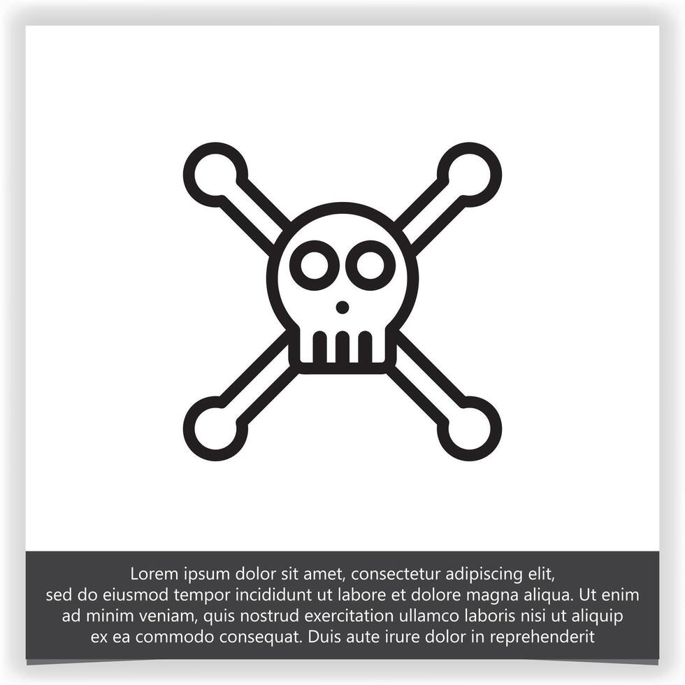 skull and bones icon logo design graphic illustration symbol vector
