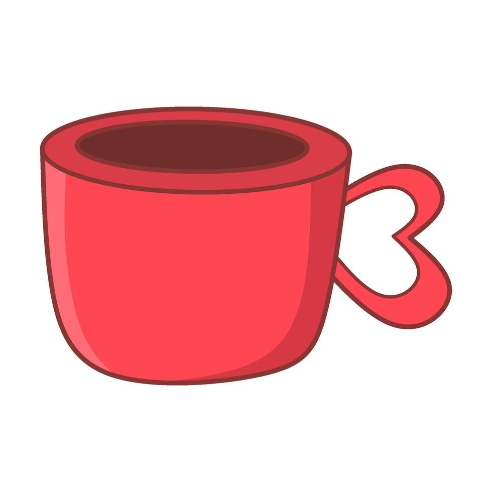 Cute Valentine's Day Cup with Heart Handle vector