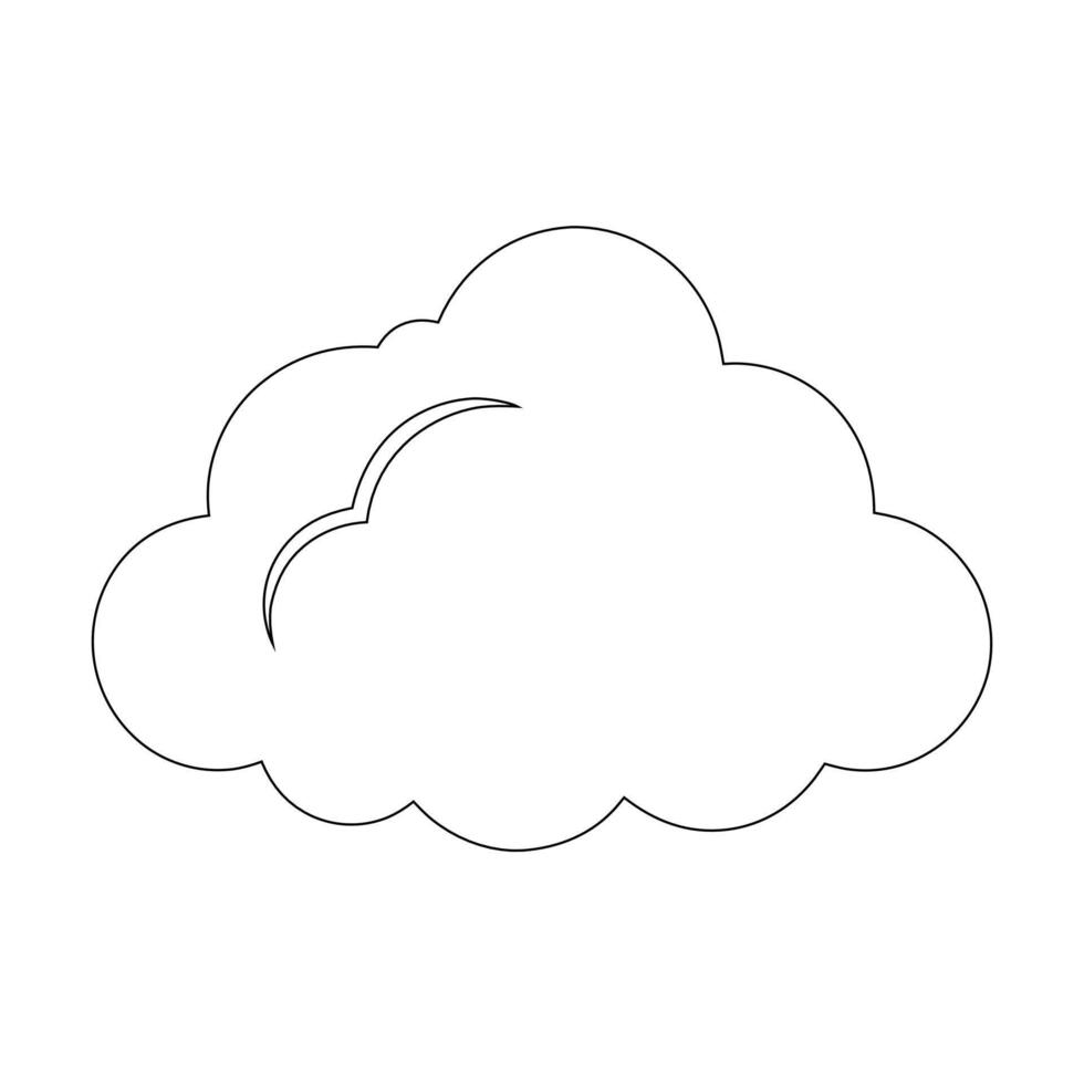 Minimalist Cloud Line Art on White Background Simple Design vector