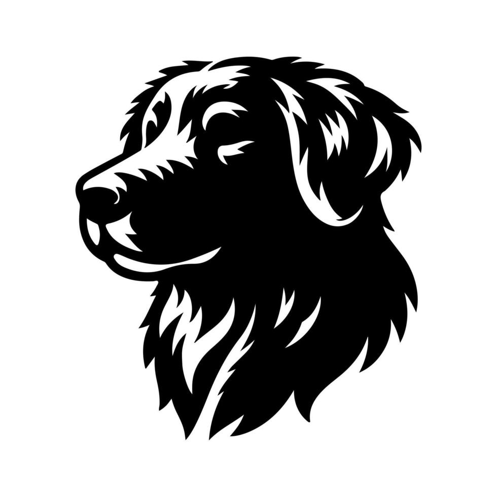 Dog Head Silhouette illustration on White Background vector