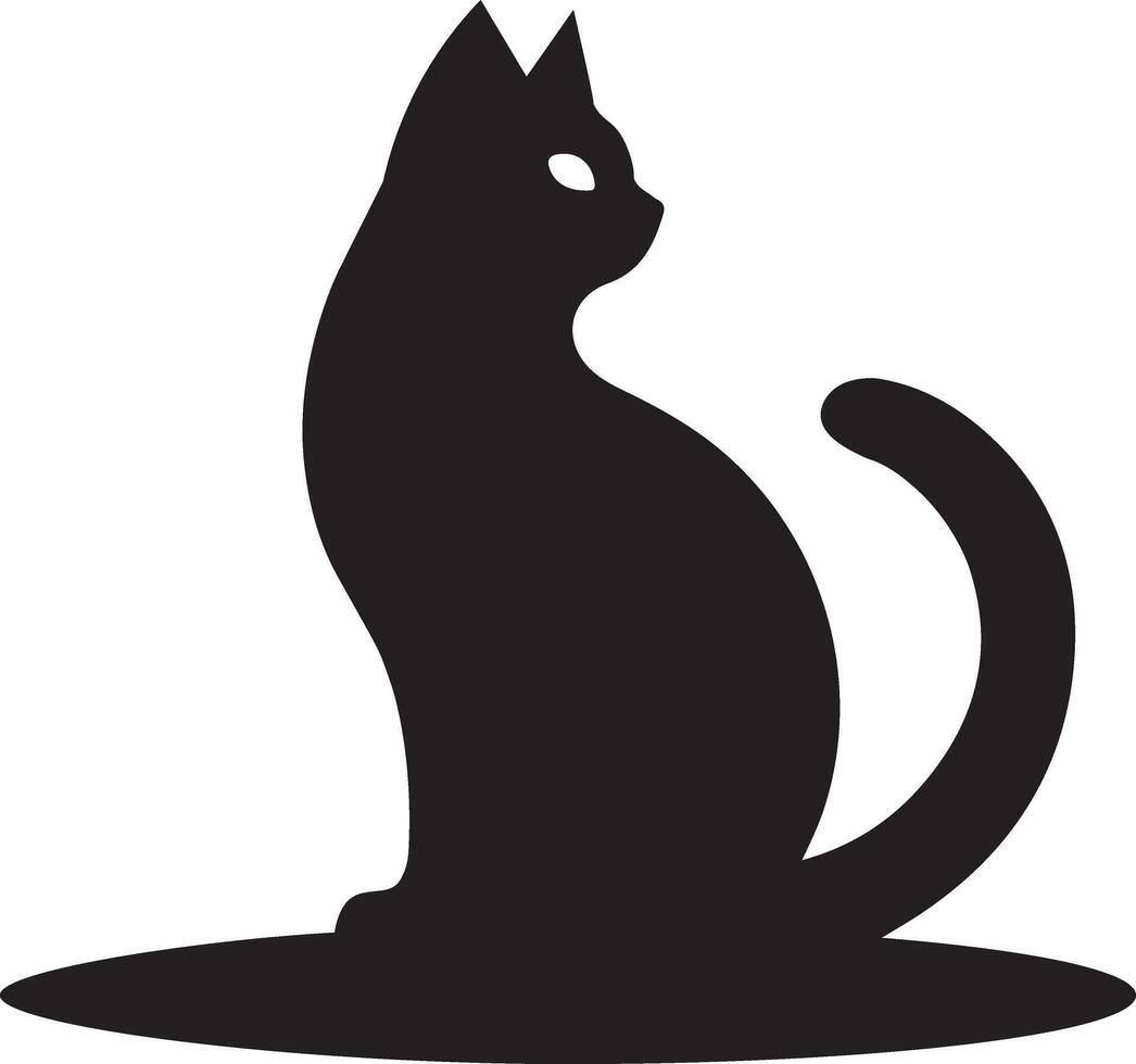 Cat silhouette icon design art illustration on a white background vector