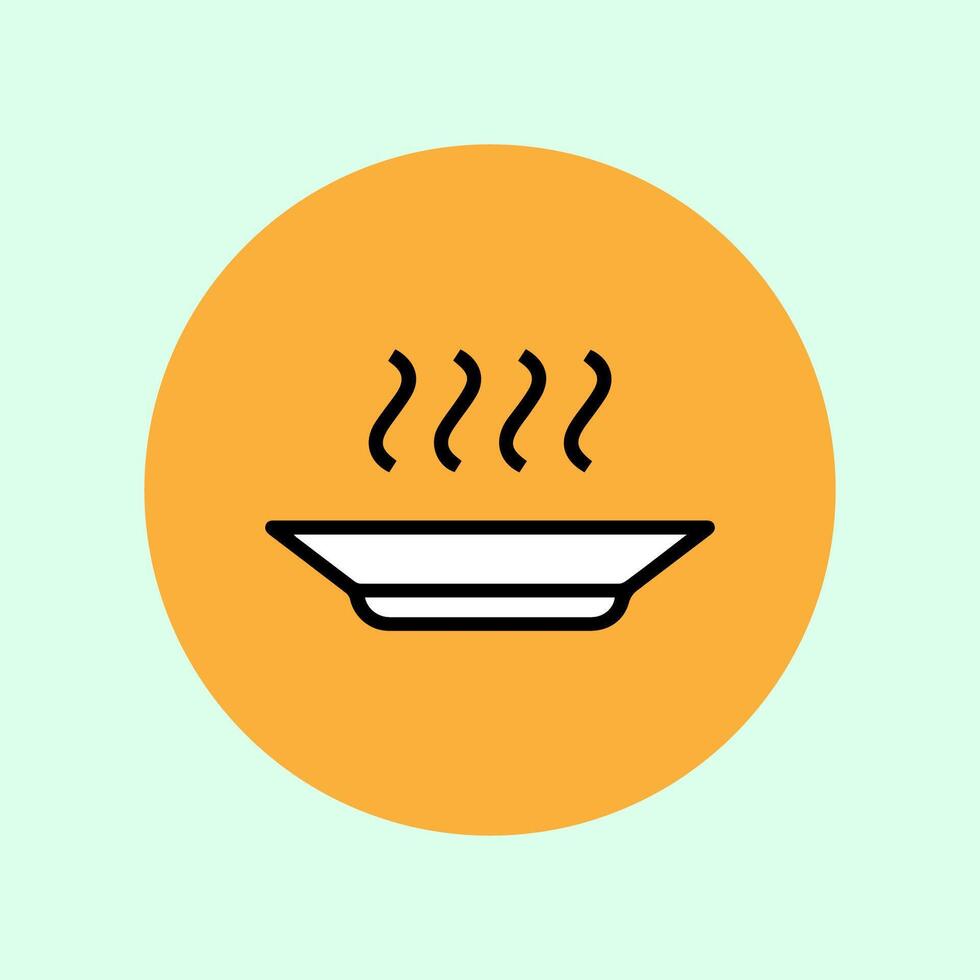 rice serving icon on plate vector