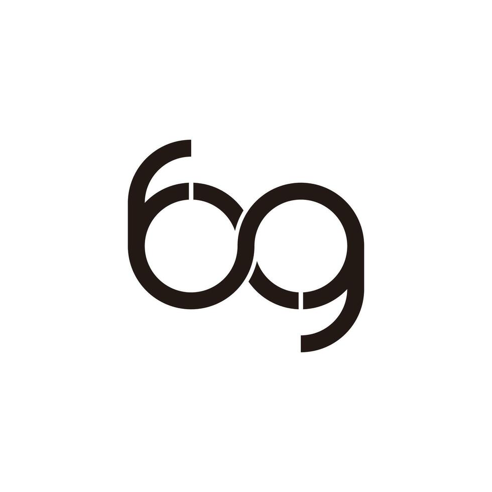 numbers 69 infinity loop simple geometric linear logo vector