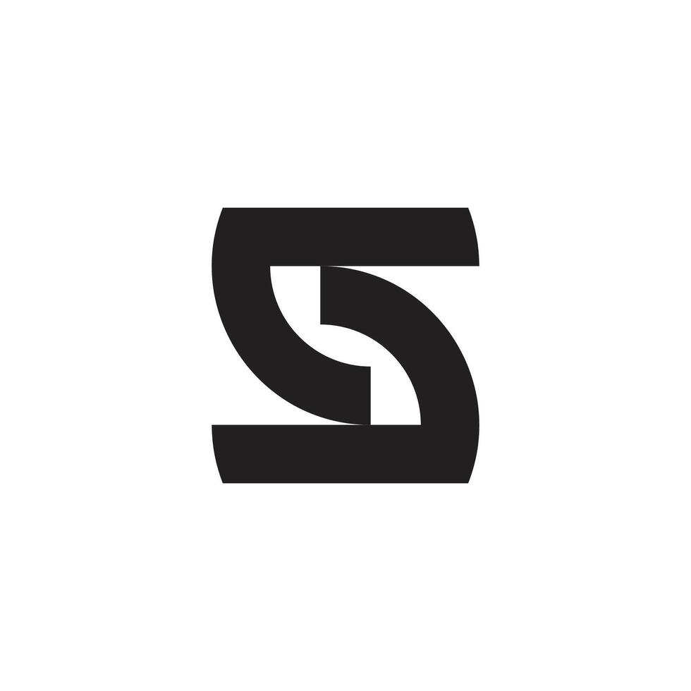 letter s linked rotate simple geometric logo vector