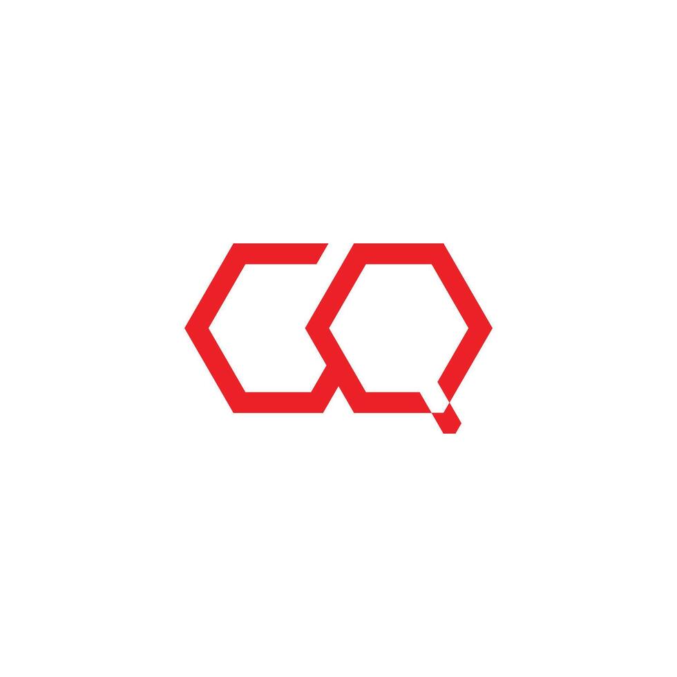 letters cq hexagonal simple geometric logo vector