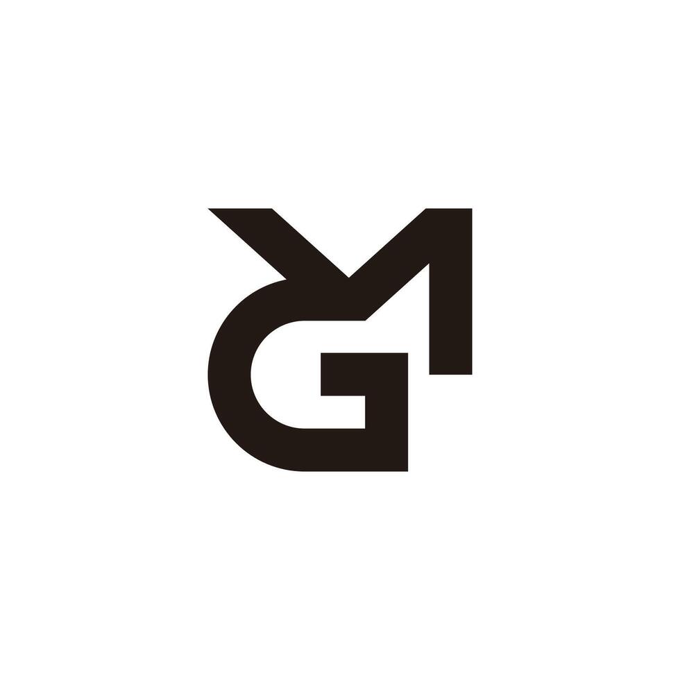 letter gm linked geometric lines logo vector