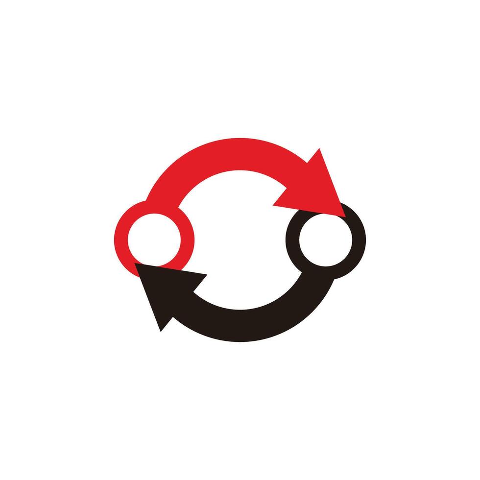 rotate linked arrows points colorful recycle logo vector