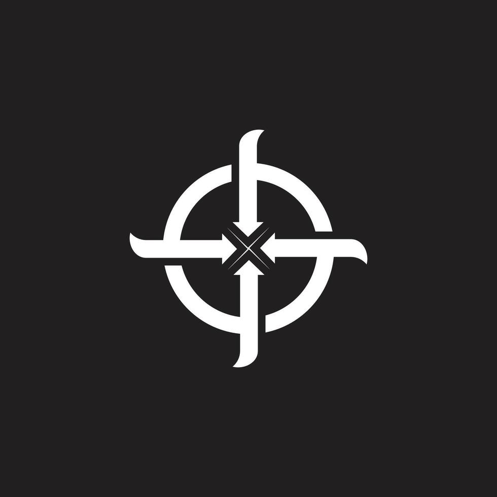center point rotate target simple geometric vector