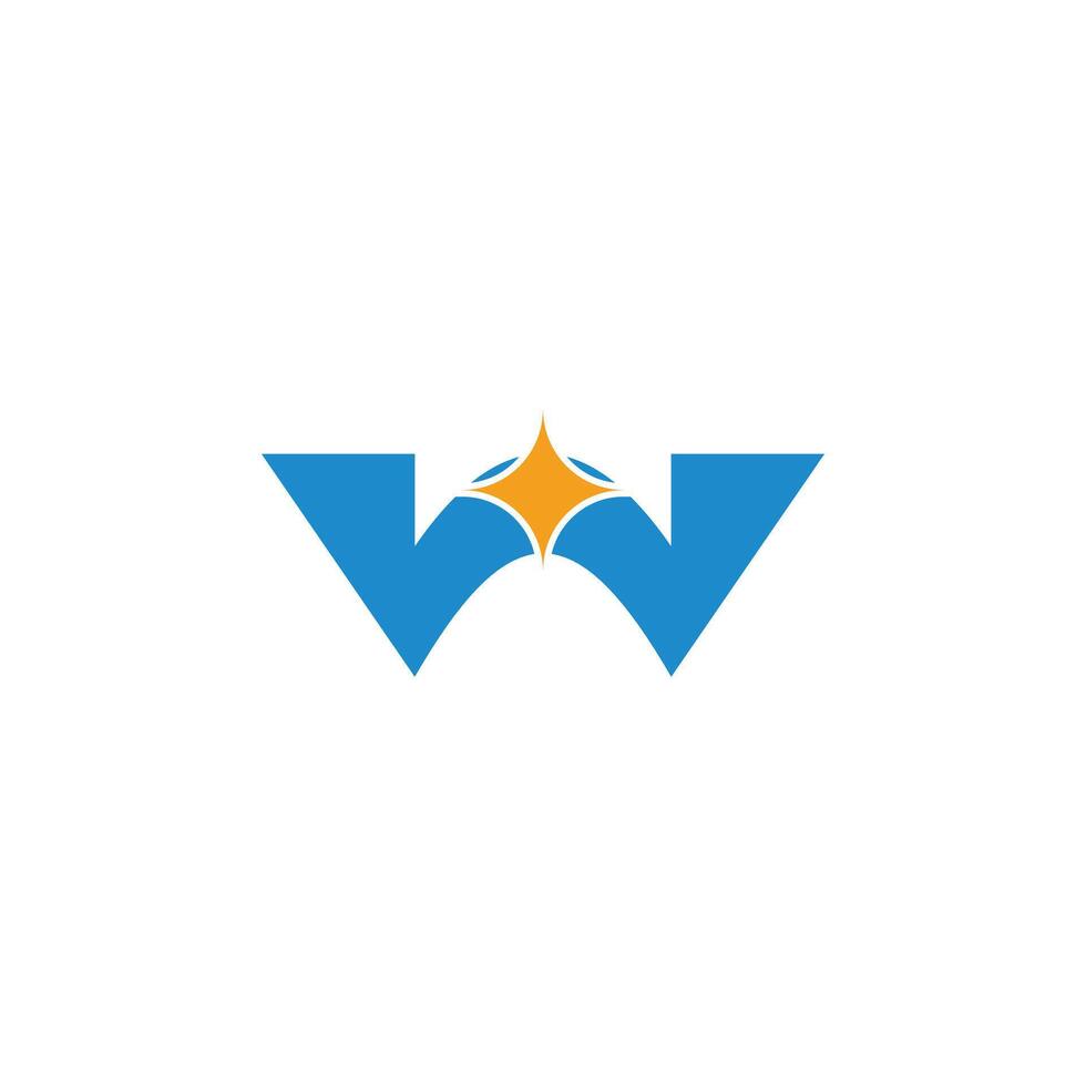 letter w star bridge abstract logo vector