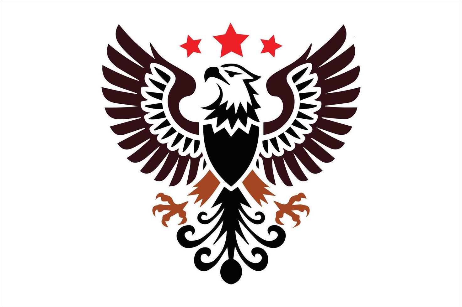 Bold eagle logo hawk emblem star accented business design vector