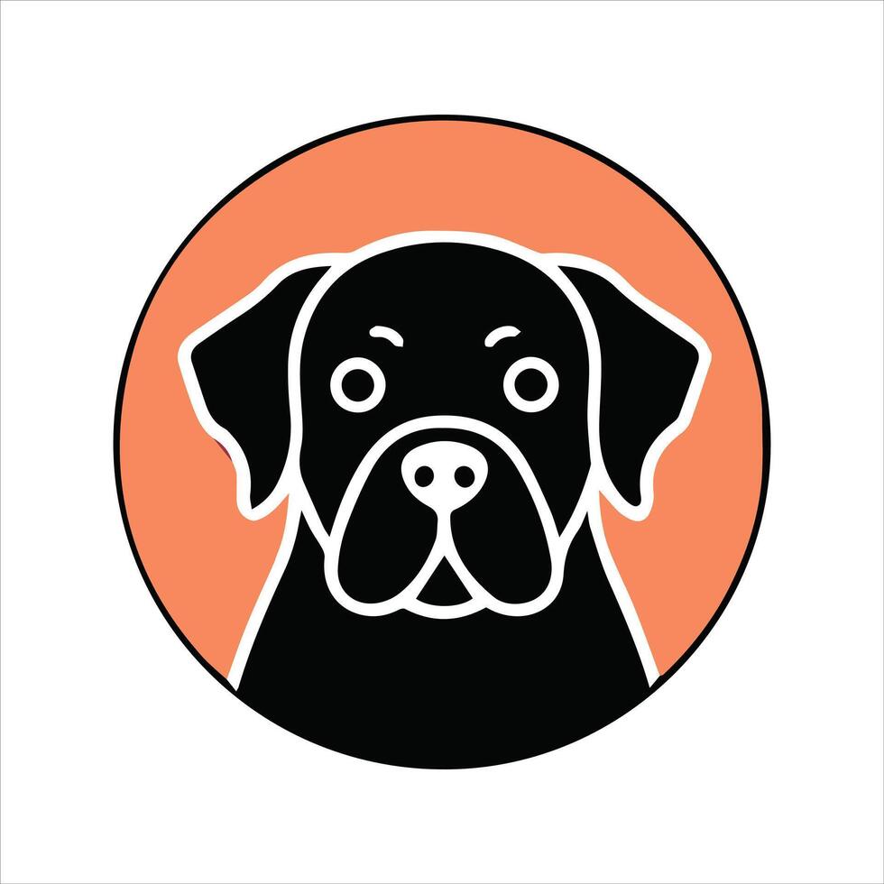 Adorable Arafed Dog Portrait in a Round Frame on Light Background vector