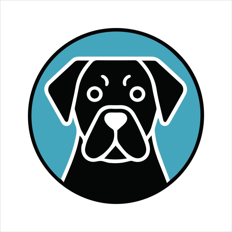 Charming Arafed Dog in a Round Frame on Light Background vector