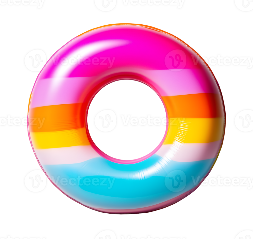 Rainbow Inflatable Pool Float Colorful, Fun, and SafeIsolated on transparent Background png