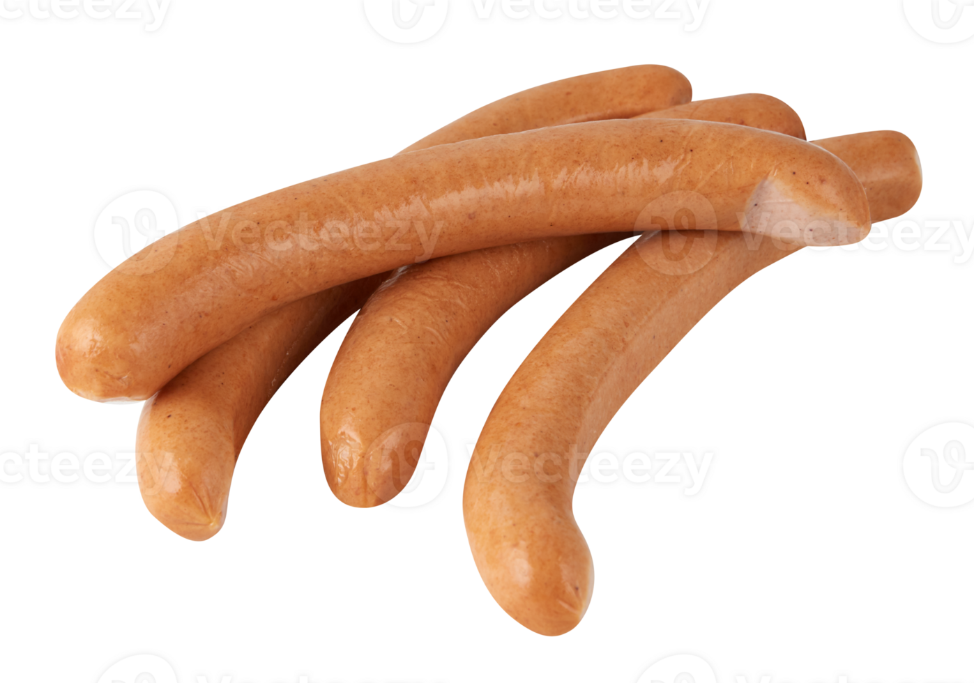 Fresh sausage sticks cut out isolated transparent background png