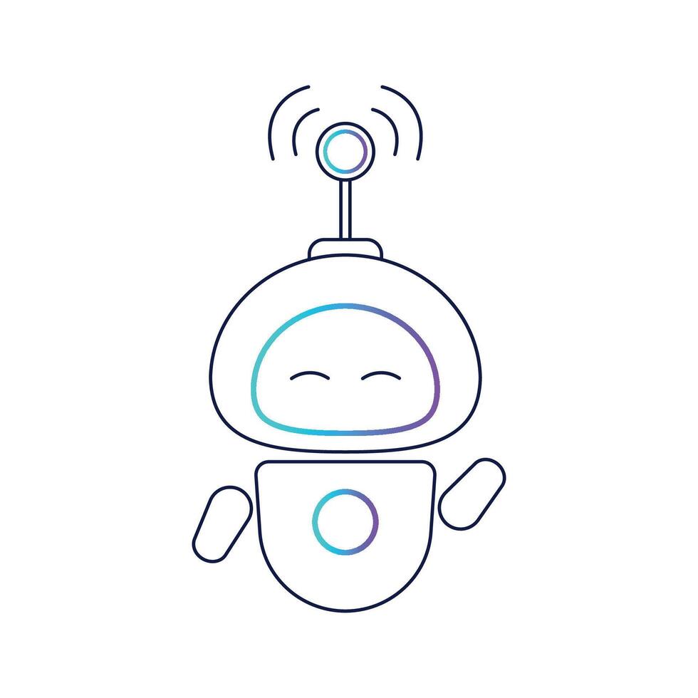 icon, cute robot logo. A chatbot. The robot is a virtual assistant. vector