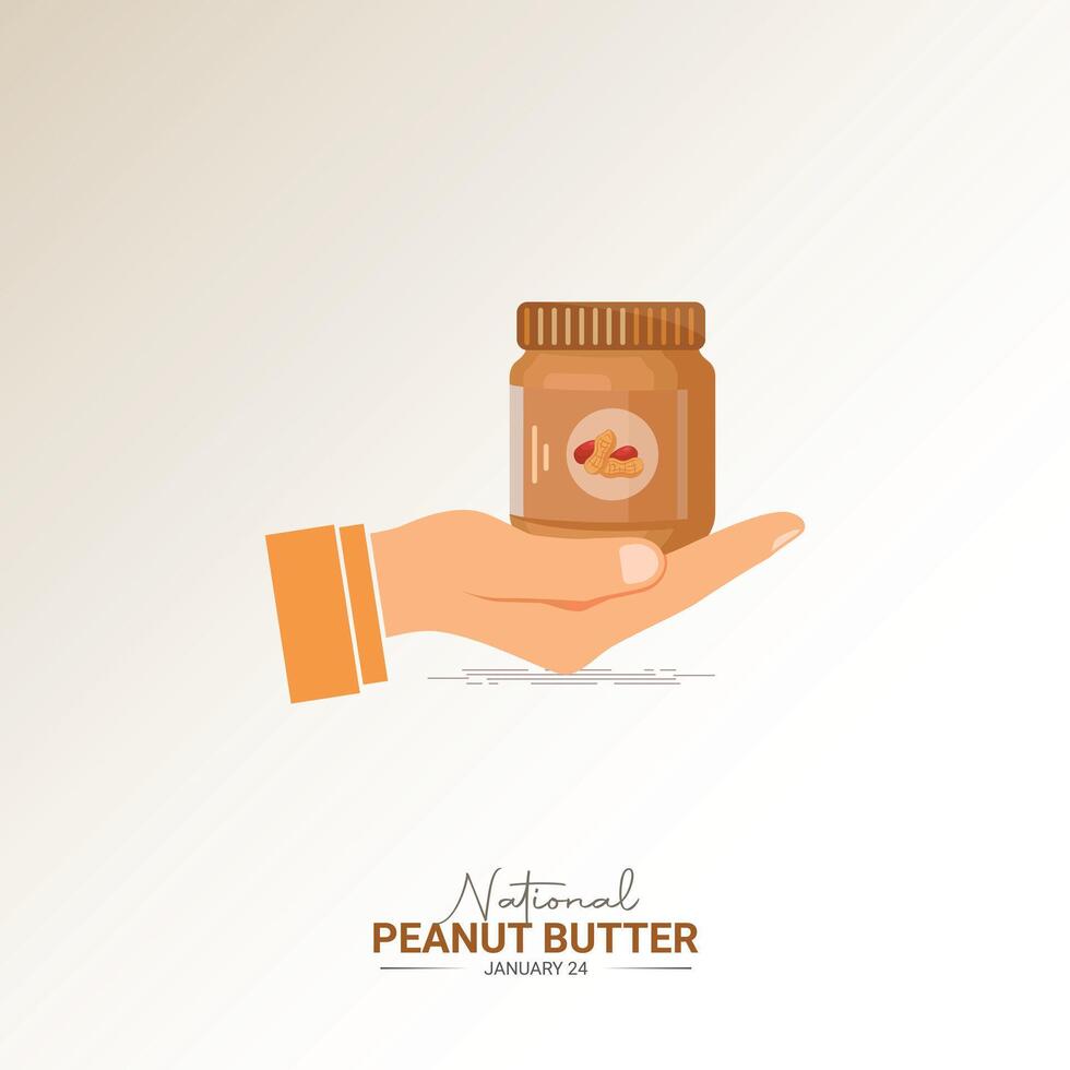 National Peanut Butter Day . Jar of peanut butter illustration. Peanut butter . American delicacy. Peanut Butter Day Poster, January 24. vector