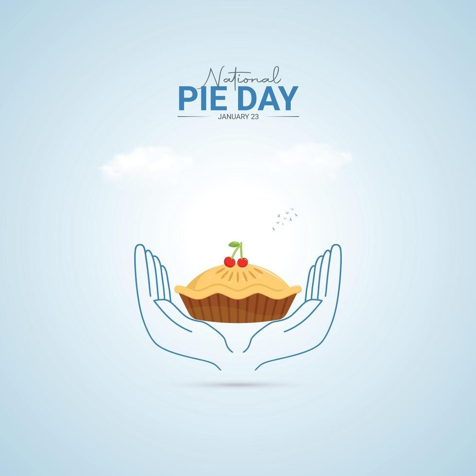 National Pie Day Illustration. Flat style design vector