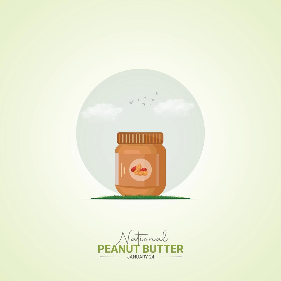 National Peanut Butter Day. Peanut Butter Day creative ads design Jan 24 . social media poster vector