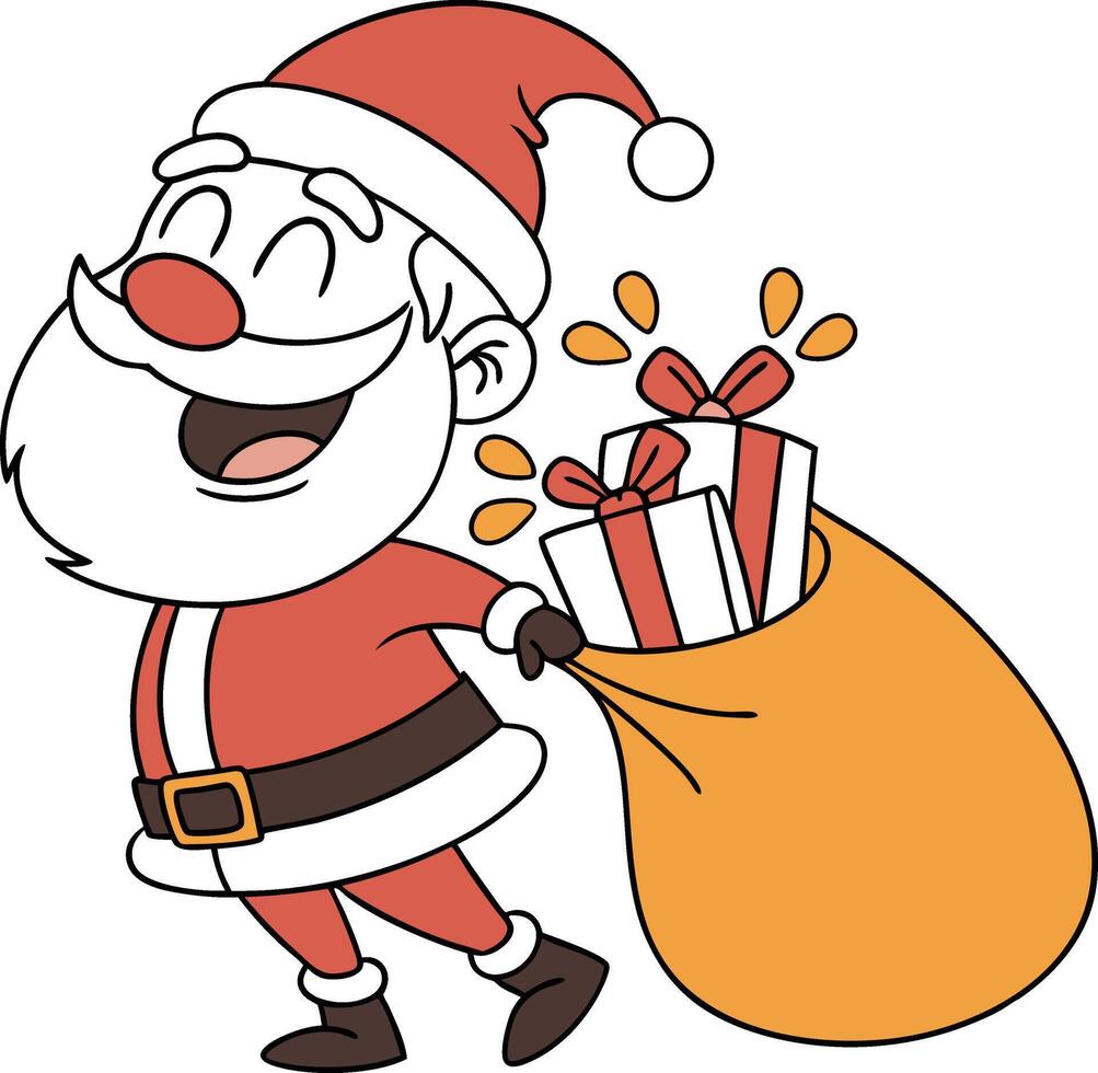 Jolly Santa, Festive Cheer, Holiday Joy, Yuletide Delight vector