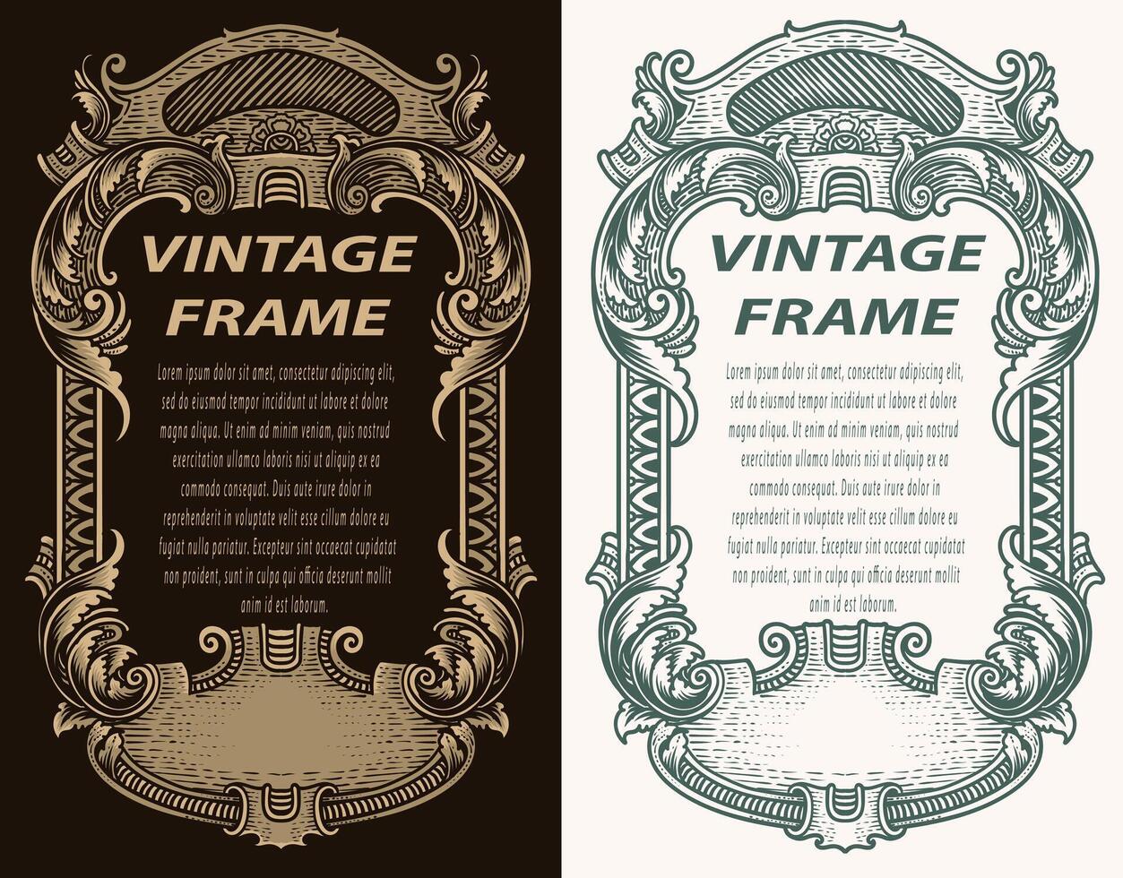 Vintage elegant floral label illustration illustration vector