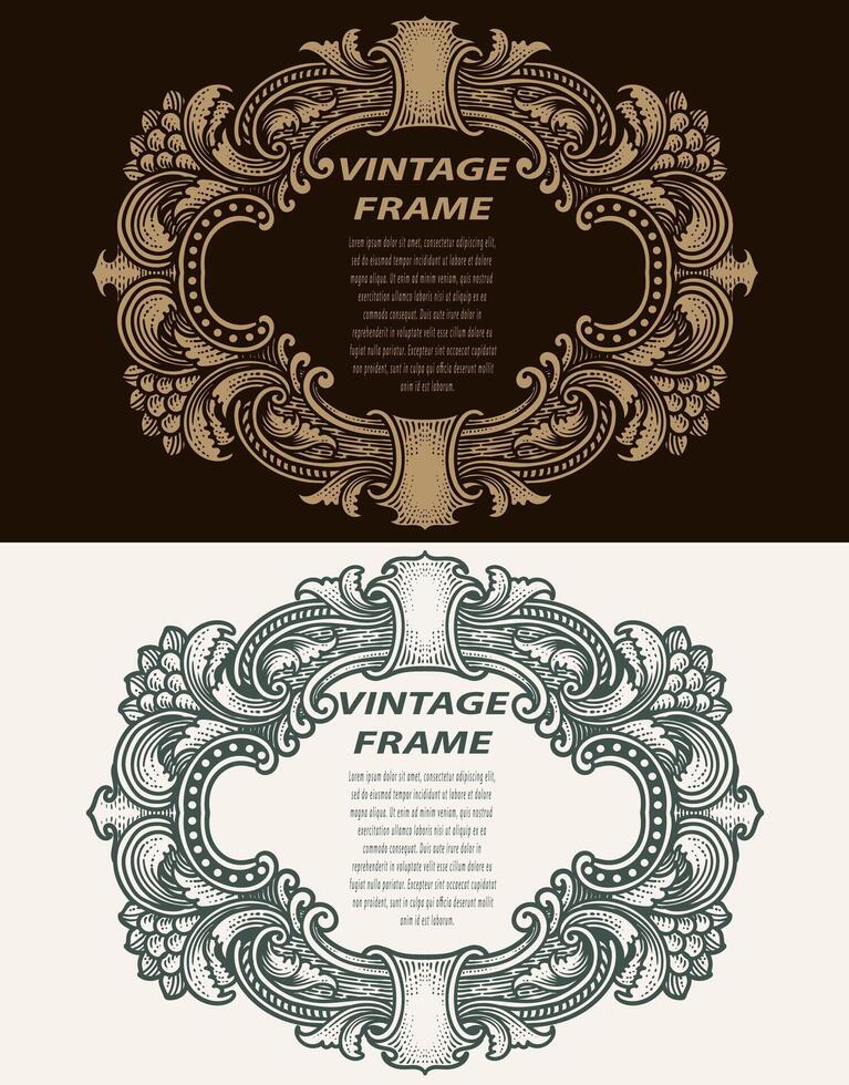 antique border engraving, scalable and editable - illustration vector