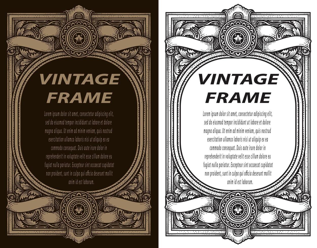 Vintage Baroque Victorian frame border vector